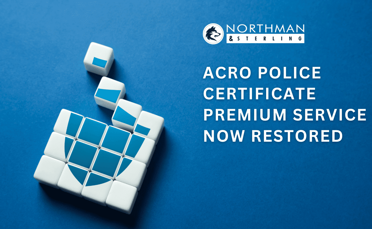 ACRO Police Certificate Premium Service Now Restored